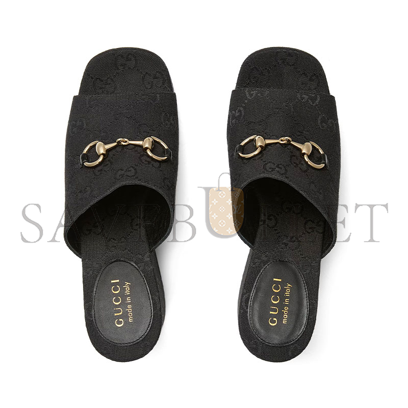 GUCCI WOMEN'S WEDGE SANDAL WITH HORSEBIT 816328 GUCCI WOMEN'S WEDGE SANDAL WITH HORSEBIT 816328